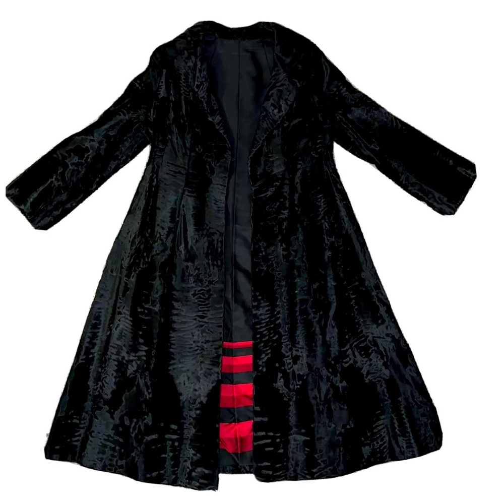 No Signé Women’s Black Swakara Mink Fur Coat